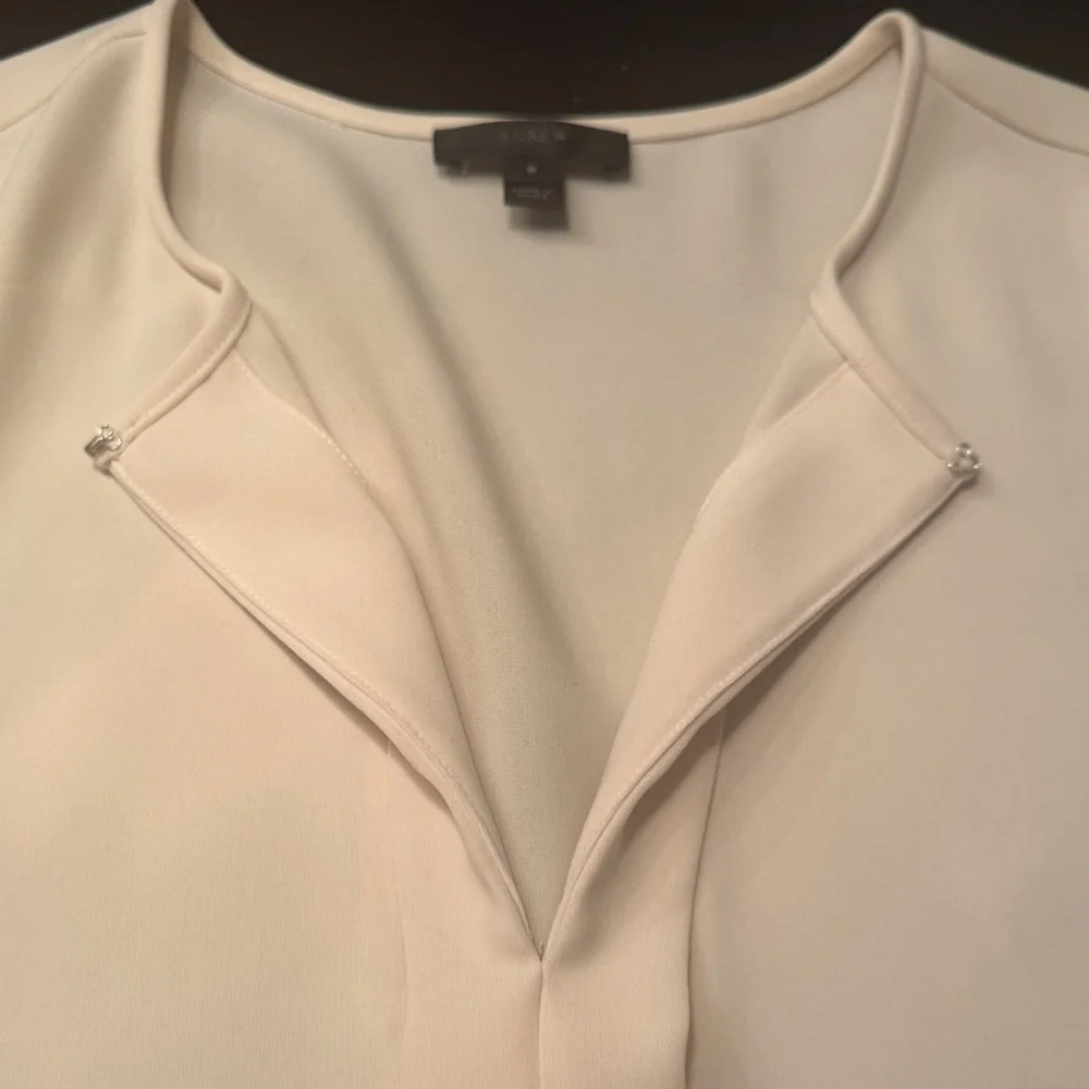J. Crew Ivory Cap Sleeve Blouse
